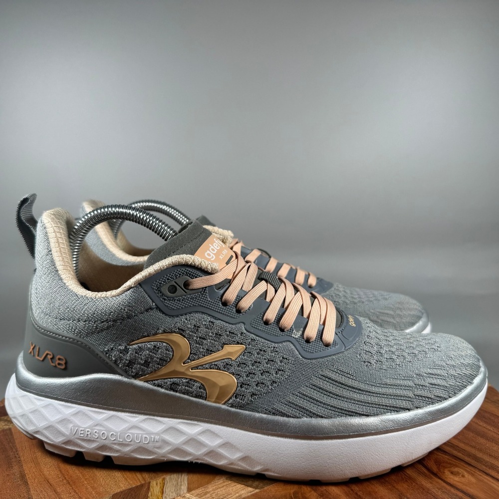 Gravity Defyer G-Defy XLR8 Womens 9.5 Gray Peach Running Shoes TB9034FGP-M
